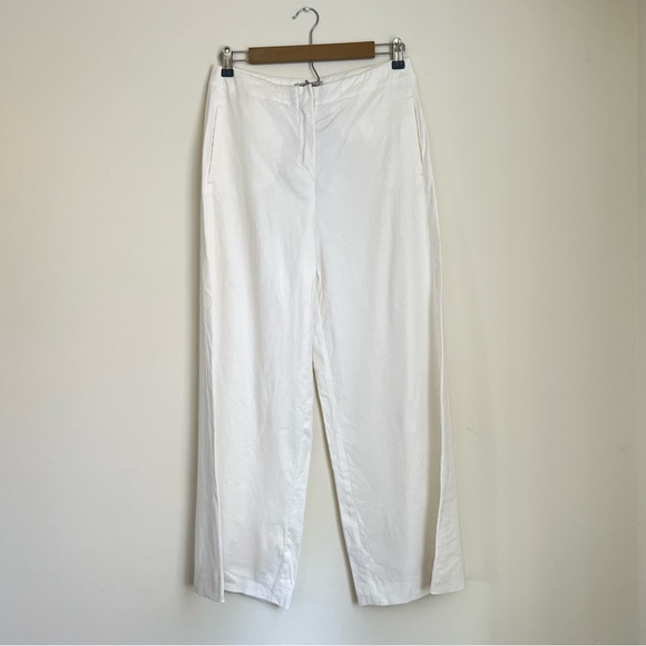 S’ MaxMara Studio Linen Modal Pants Trousers White Cream Size 8 - Picture 2 of 10